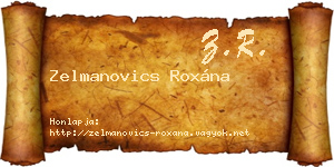 Zelmanovics Roxána névjegykártya